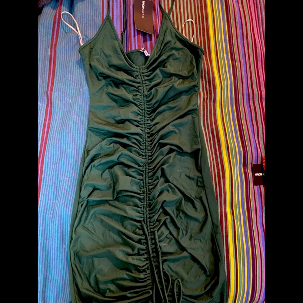 Fashionnova Ruched green dress